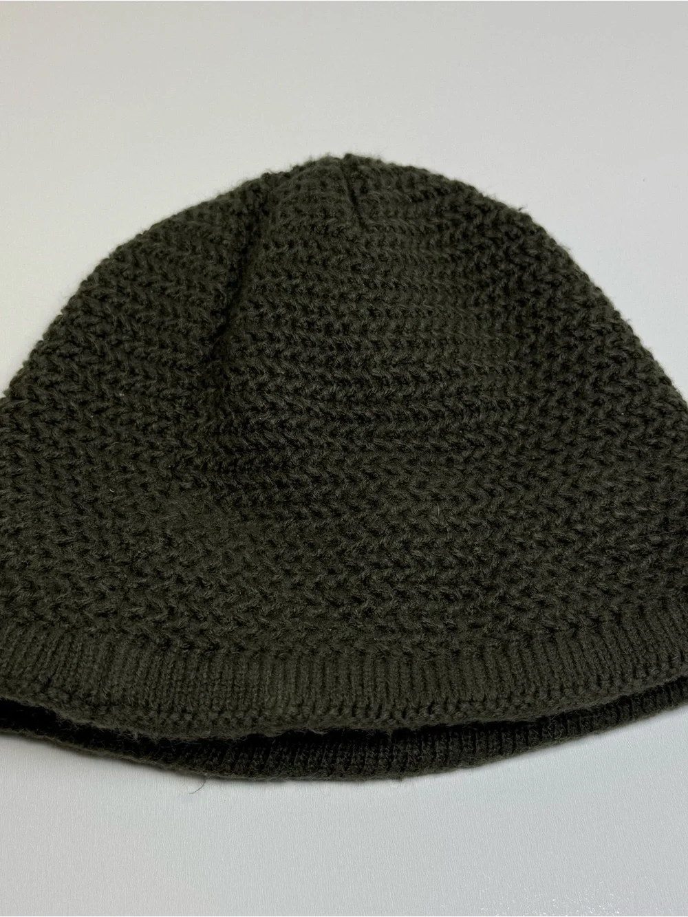 The North Face Beanie Hat Dark Green Unisex Adults Solid One Size Logo Warm Knit